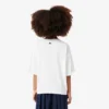 Oversized bomulls-T-skjorte med trykk for jenter