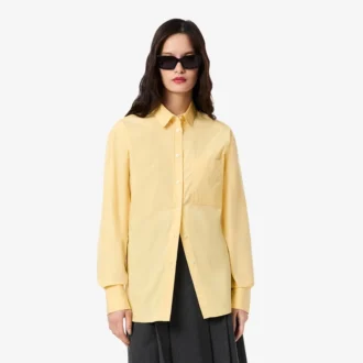 Oversized bomullsskjorte med knapper for kvinner