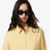 Oversized bomullsskjorte med knapper for kvinner