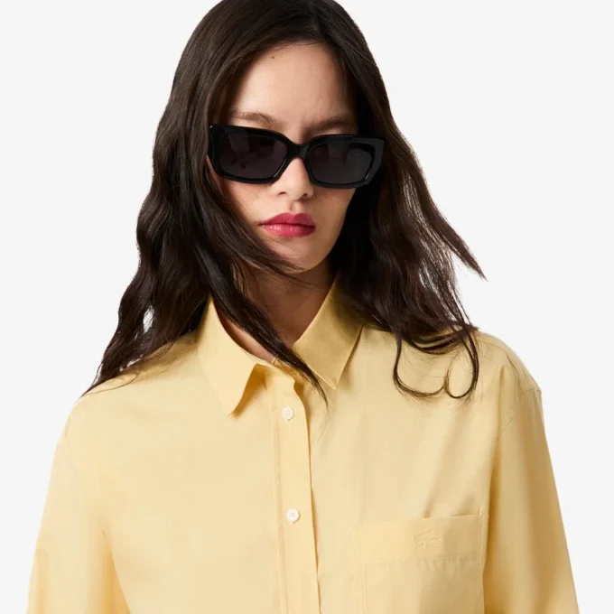 Oversized bomullsskjorte med knapper for kvinner