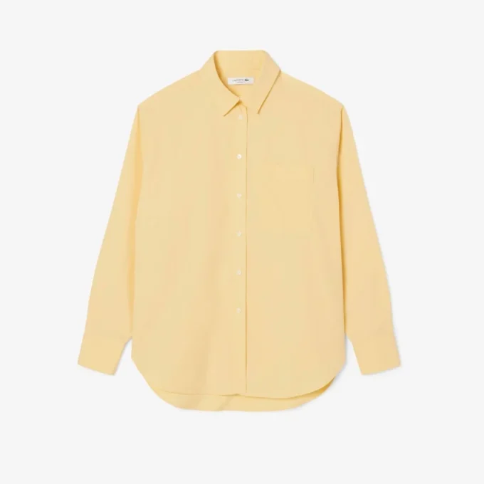 Oversized bomullsskjorte med knapper for kvinner