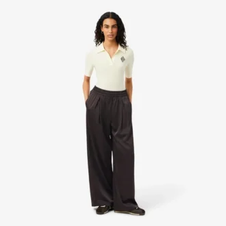 Oversized elastiske satengbukser