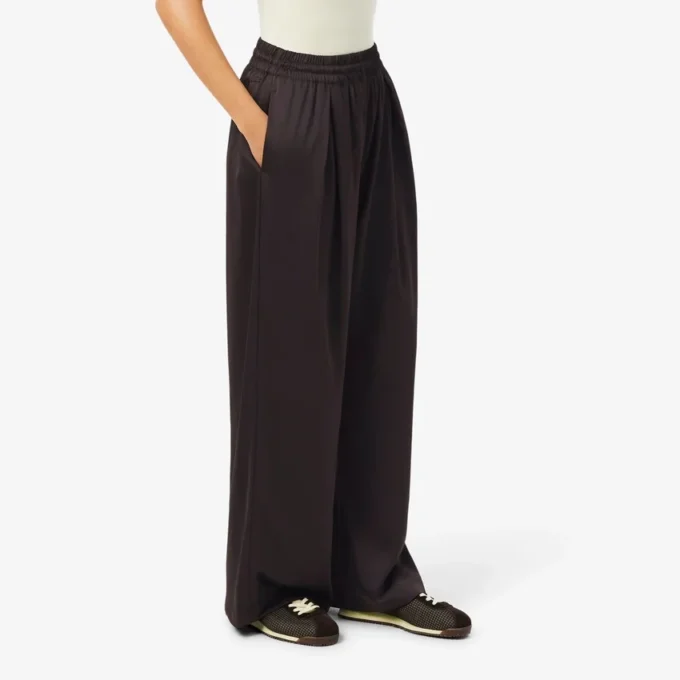 Oversized elastiske satengbukser