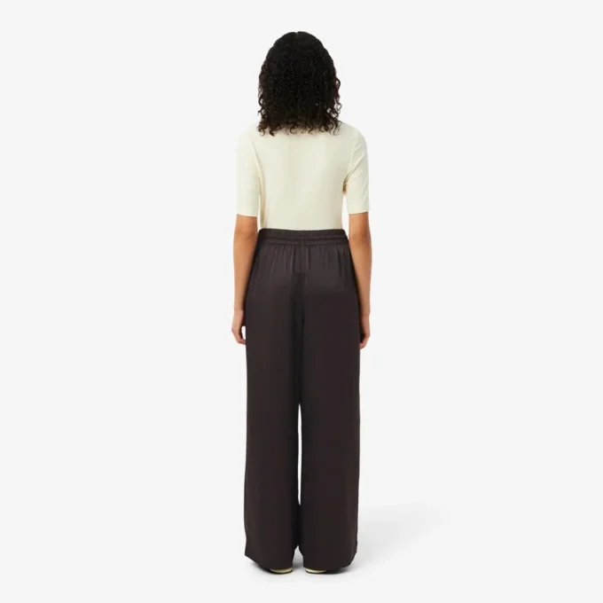 Oversized elastiske satengbukser