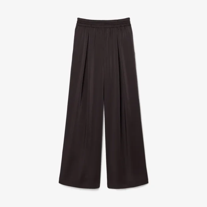 Oversized elastiske satengbukser