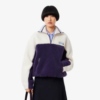 Oversized fleece-Sweatshirt med høy hals for kvinner