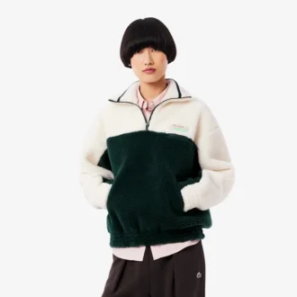 Oversized fleece-Sweatshirt med høy hals for kvinner