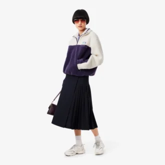 Oversized fleece-Sweatshirt med høy hals for kvinner