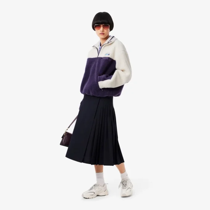 Oversized fleece-Sweatshirt med høy hals for kvinner