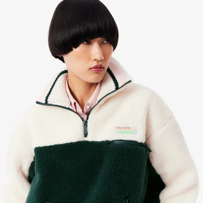 Oversized fleece-Sweatshirt med høy hals for kvinner
