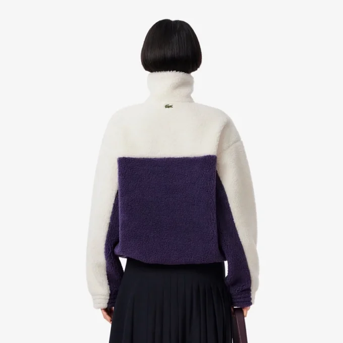 Oversized fleece-Sweatshirt med høy hals for kvinner