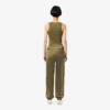 Oversized joggebukse i sateng for kvinner