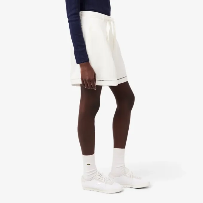 Oversized, løstsittende bermuda-shorts i linblanding