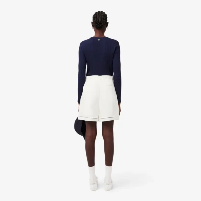 Oversized, løstsittende bermuda-shorts i linblanding
