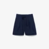 Oversized, løstsittende bermuda-shorts i linblanding