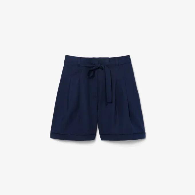 Oversized, løstsittende bermuda-shorts i linblanding
