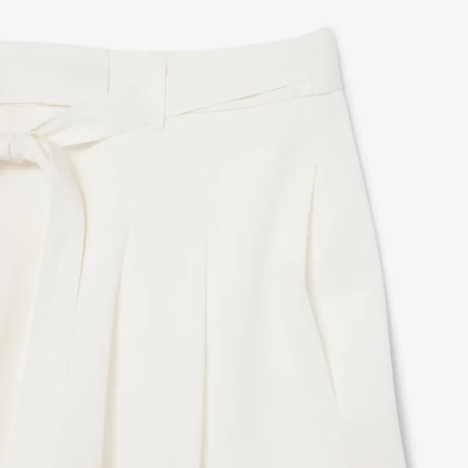 Oversized, løstsittende bermuda-shorts i linblanding