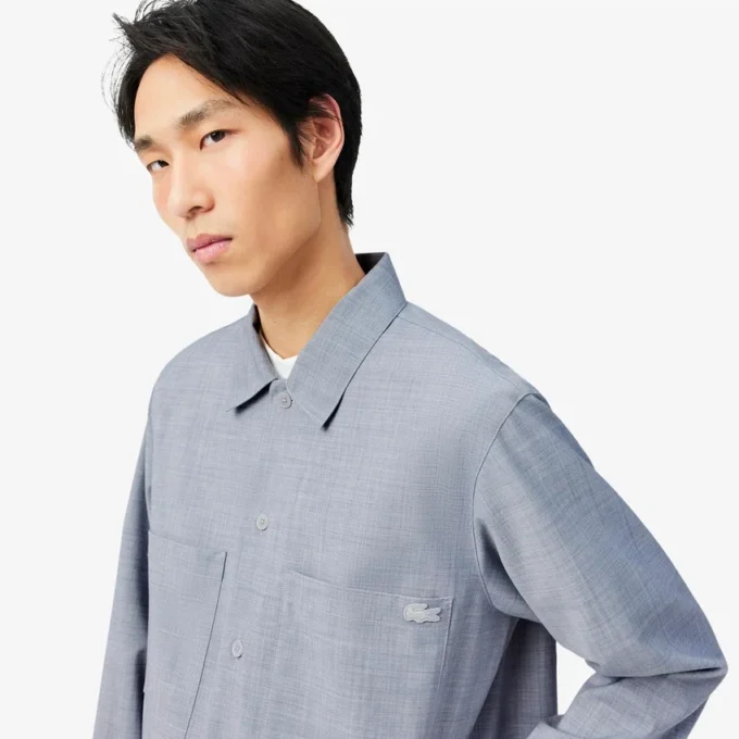Oversized overskjorte i ullblanding