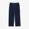 Oversized plisserte bukser i ullblanding for kvinner