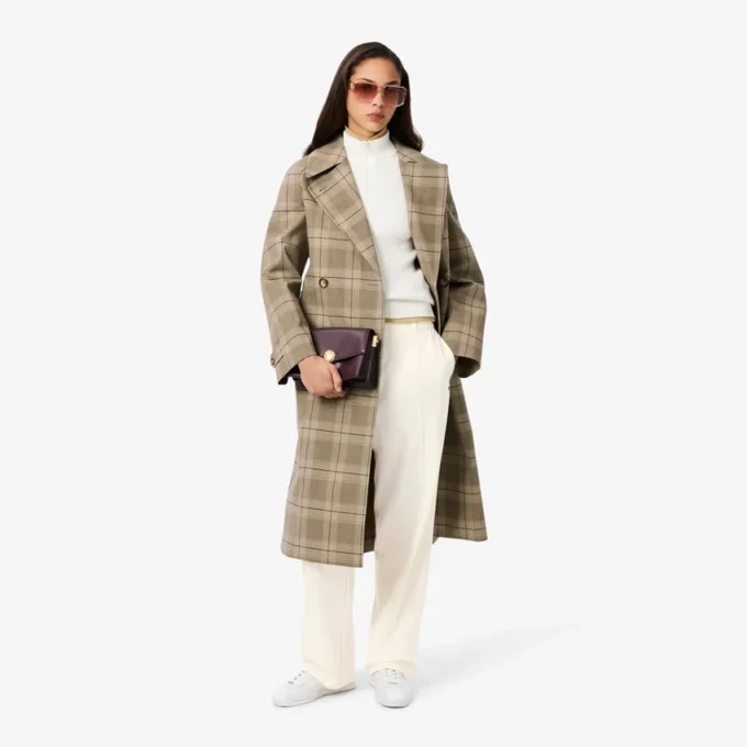 Oversized plisserte flanellbukser for kvinner
