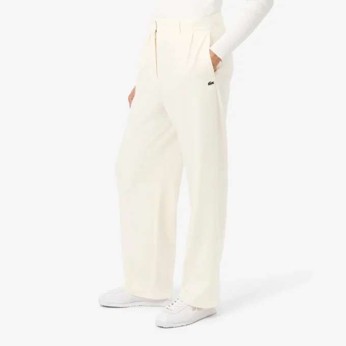 Oversized plisserte flanellbukser for kvinner