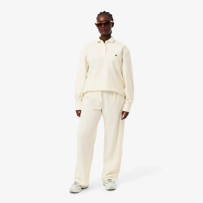 Oversized plisserte flanellbukser for kvinner