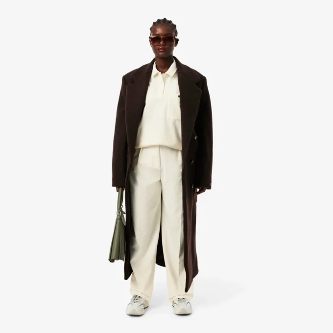Oversized plisserte flanellbukser for kvinner