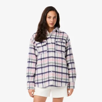 Oversized quiltet ullskjorte for kvinner