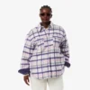 Oversized quiltet ullskjorte for kvinner