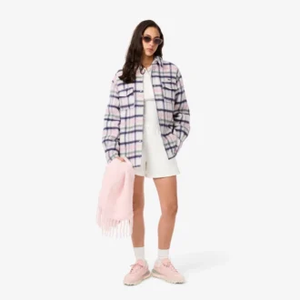 Oversized quiltet ullskjorte for kvinner