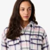 Oversized quiltet ullskjorte for kvinner