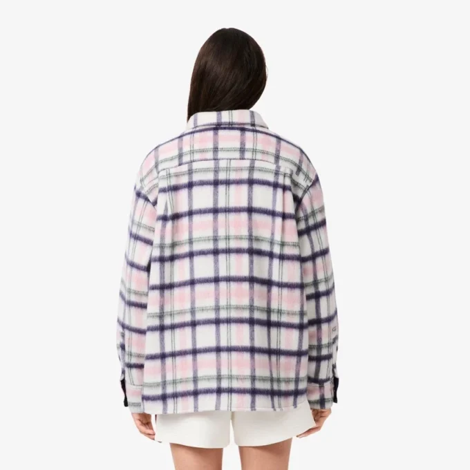 Oversized quiltet ullskjorte for kvinner