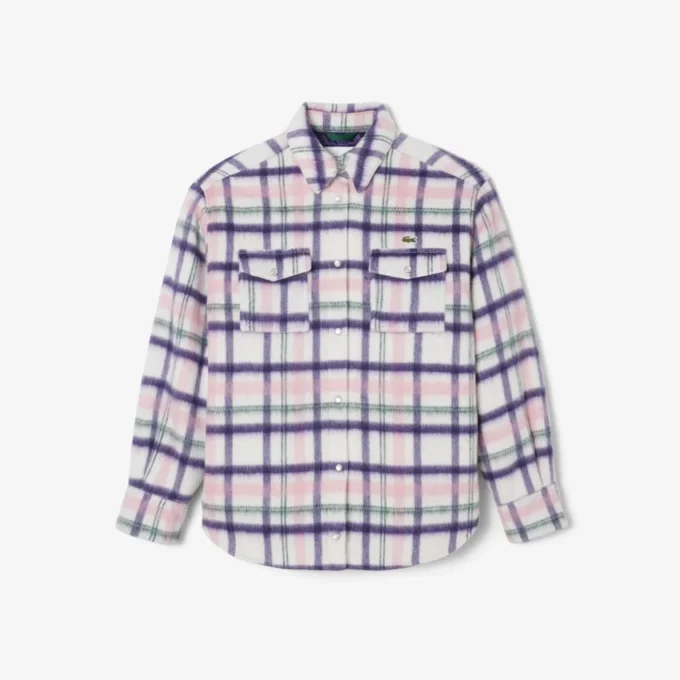 Oversized quiltet ullskjorte for kvinner