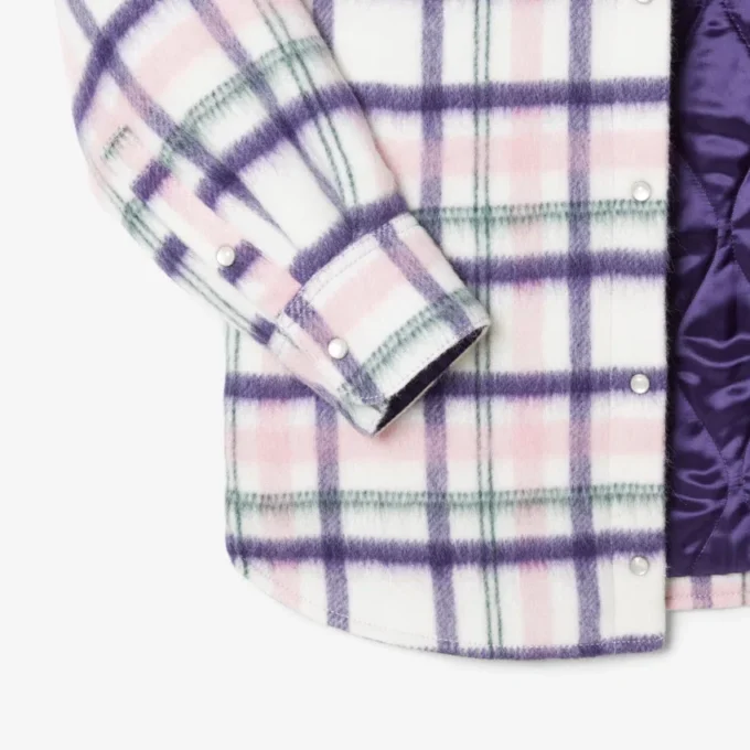 Oversized quiltet ullskjorte for kvinner