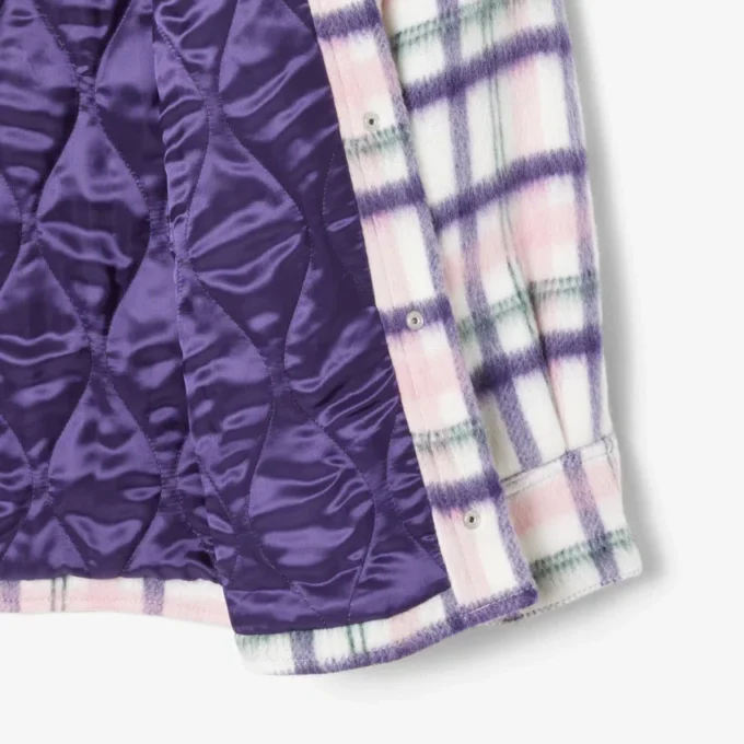 Oversized quiltet ullskjorte for kvinner