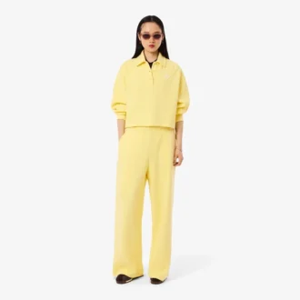 Oversized ribbet polo-sweatshirt