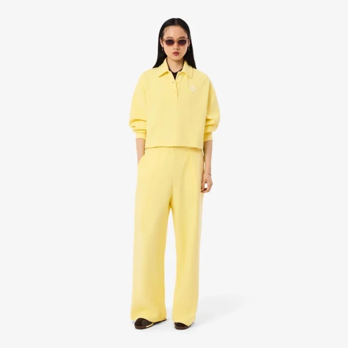 Oversized ribbet polo-sweatshirt