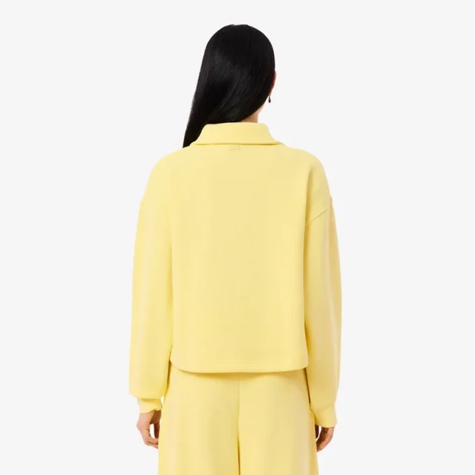 Oversized ribbet polo-sweatshirt
