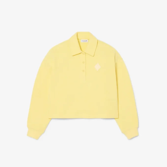 Oversized ribbet polo-sweatshirt