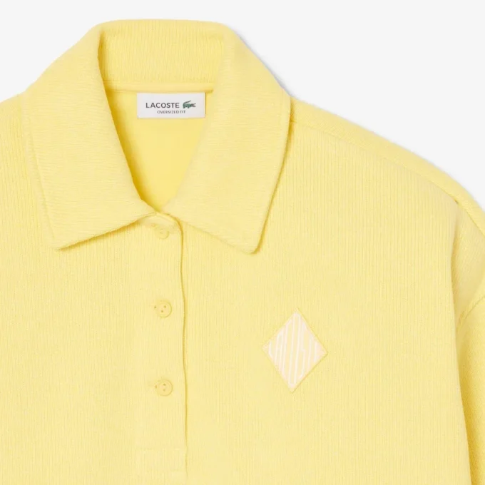 Oversized ribbet polo-sweatshirt