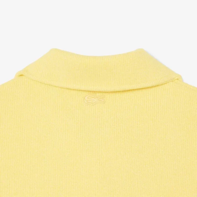 Oversized ribbet polo-sweatshirt