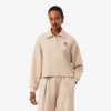 Oversized ribbet polosweatshirt
