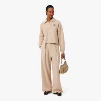 Oversized ribbet polosweatshirt