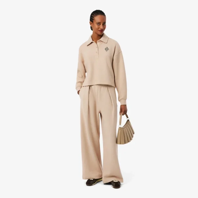 Oversized ribbet polosweatshirt