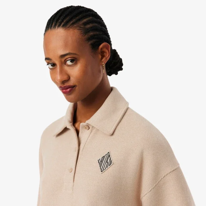 Oversized ribbet polosweatshirt
