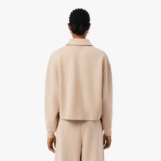 Oversized ribbet polosweatshirt