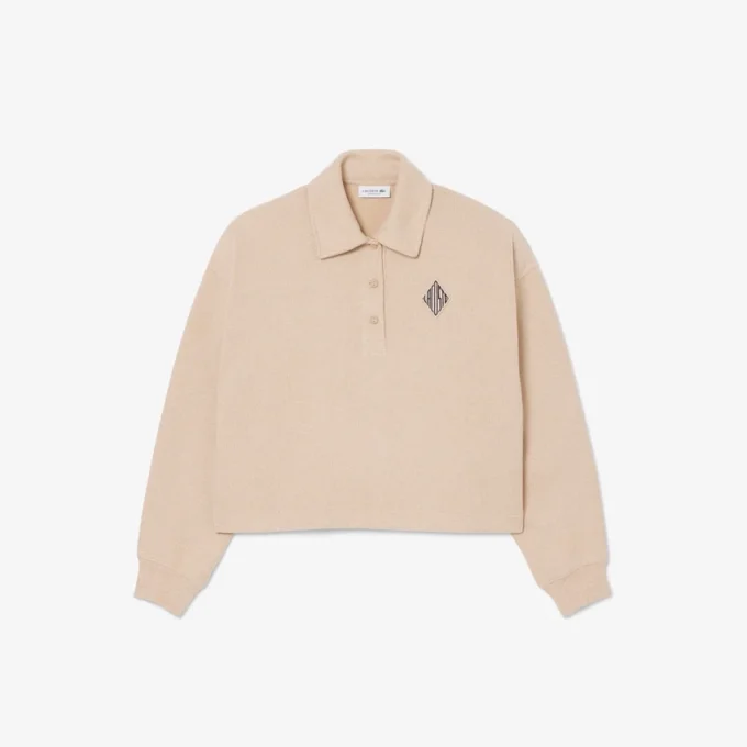 Oversized ribbet polosweatshirt