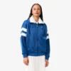 Oversized sateng-pointelle-stripe-sweatshirt for kvinner