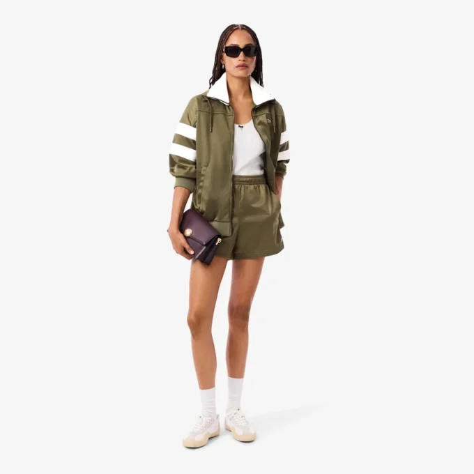 Oversized sateng-pointelle-stripe-sweatshirt for kvinner
