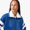 Oversized sateng-pointelle-stripe-sweatshirt for kvinner